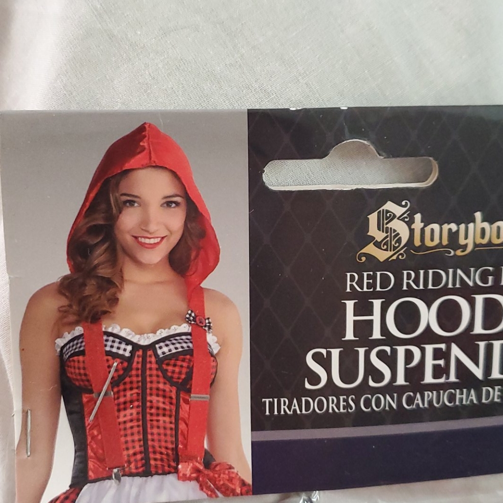 Hooded Suspenders Accessory Set Red Riding Hood